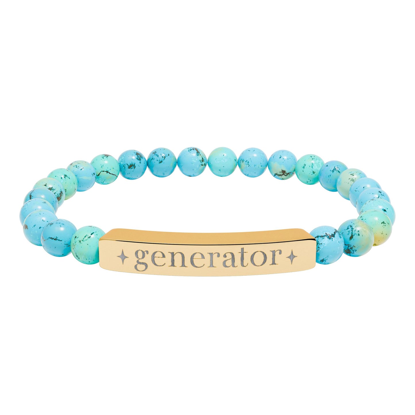 Generator Bracelet | Human Design Jewelry | Engraved Bar Bead Bracelet | Natural Stone Stretch Bracelet | Spiritual Gifts