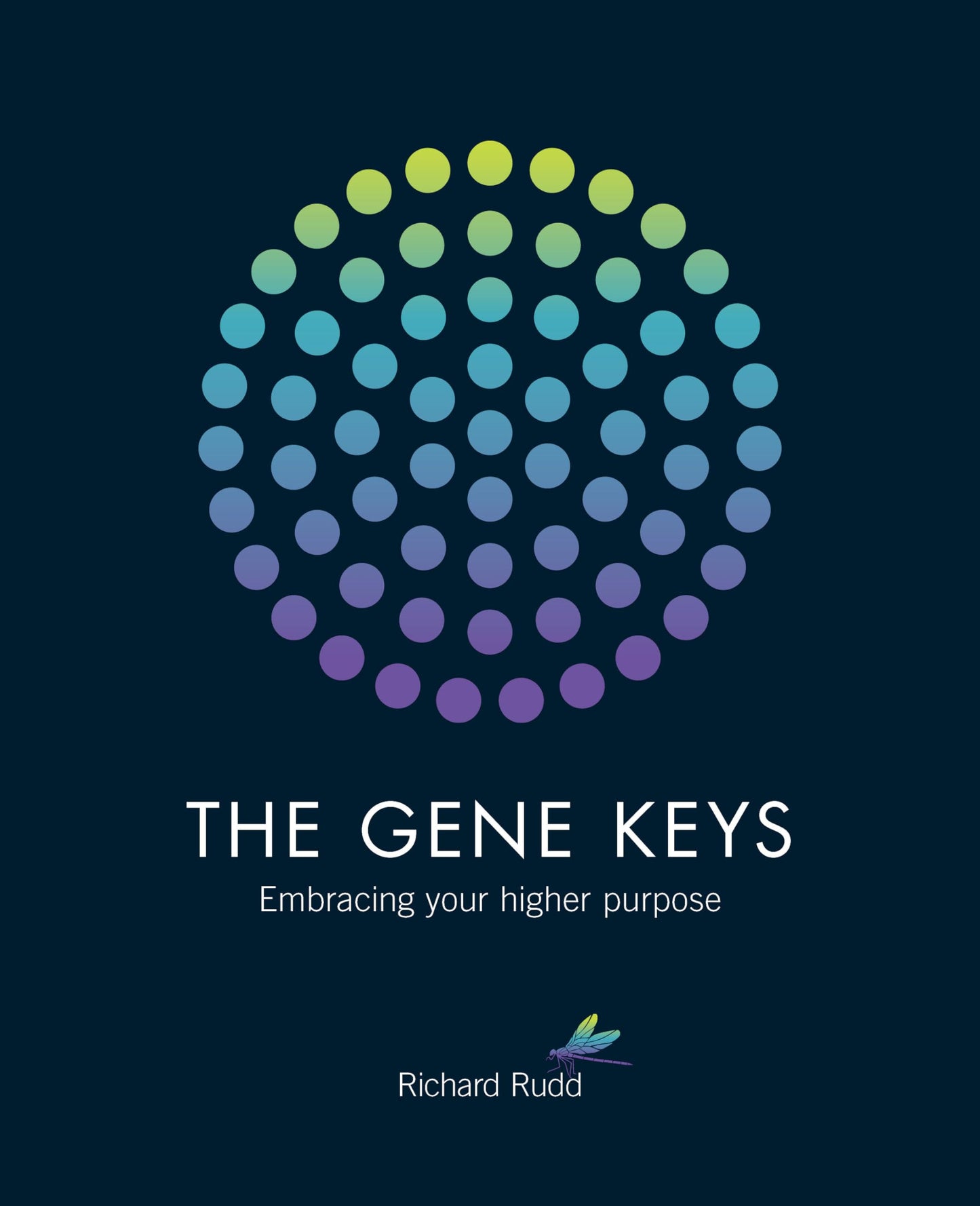 Front cover of The Gene Keys book by Richard Rudd featuring a colorful circular dot pattern on a dark blue background.