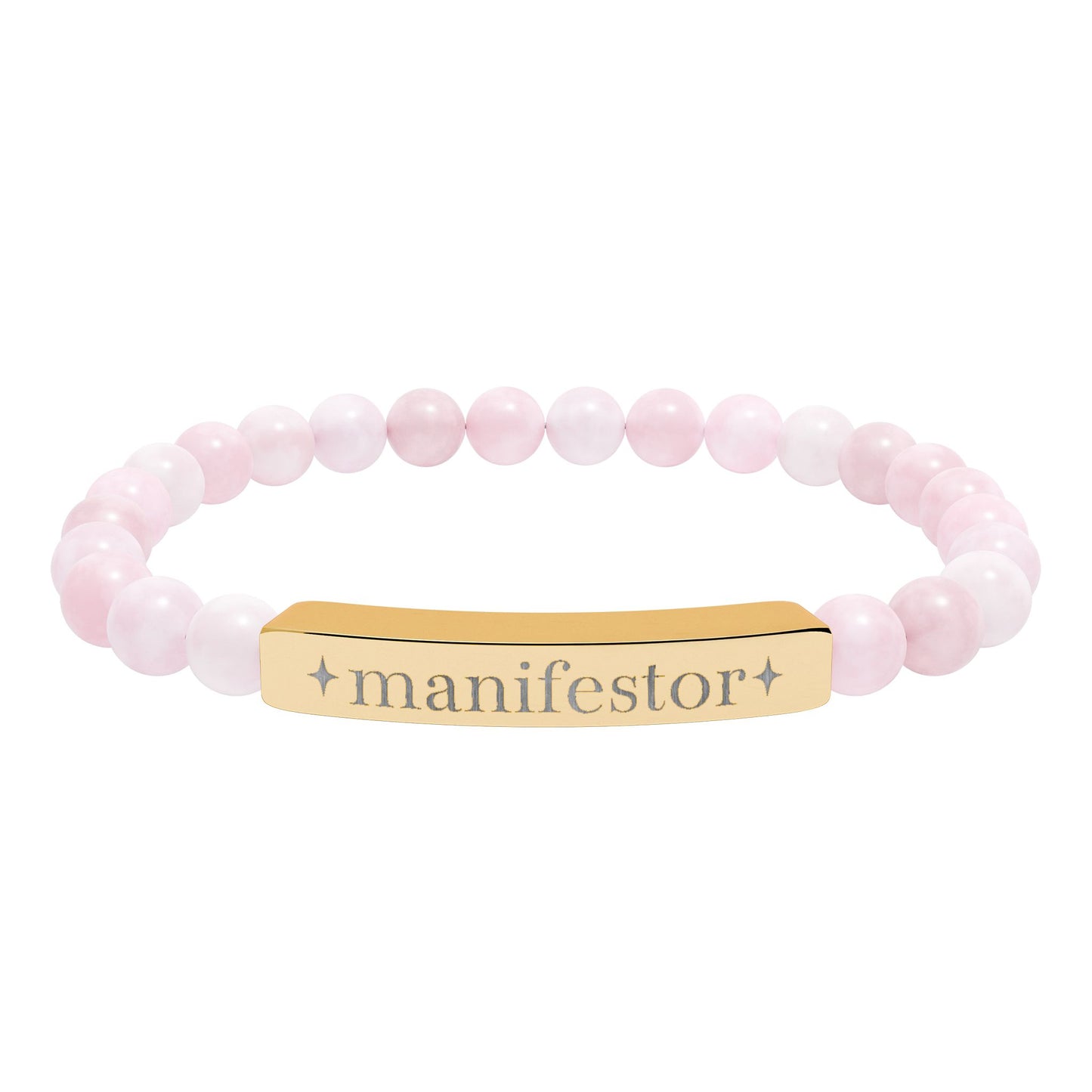 Manifestor Bracelet | Human Design Jewelry | Engraved Bar Bead Bracelet | Natural Stone Stretch Bracelet | Spiritual Gifts