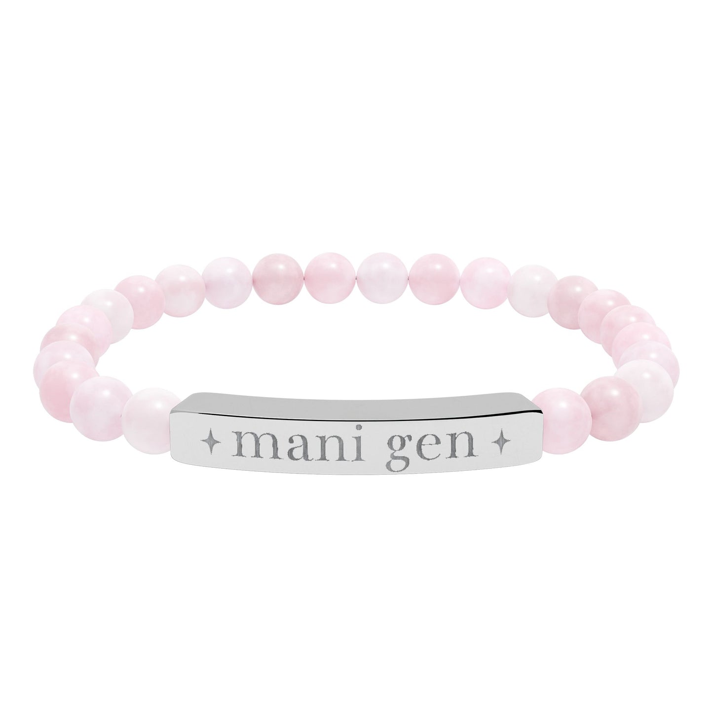 Manifesting Generator Bracelet | Human Design Jewelry | Engraved Bar Bead Bracelet | Natural Stone Stretch Bracelet | Spiritual Gifts