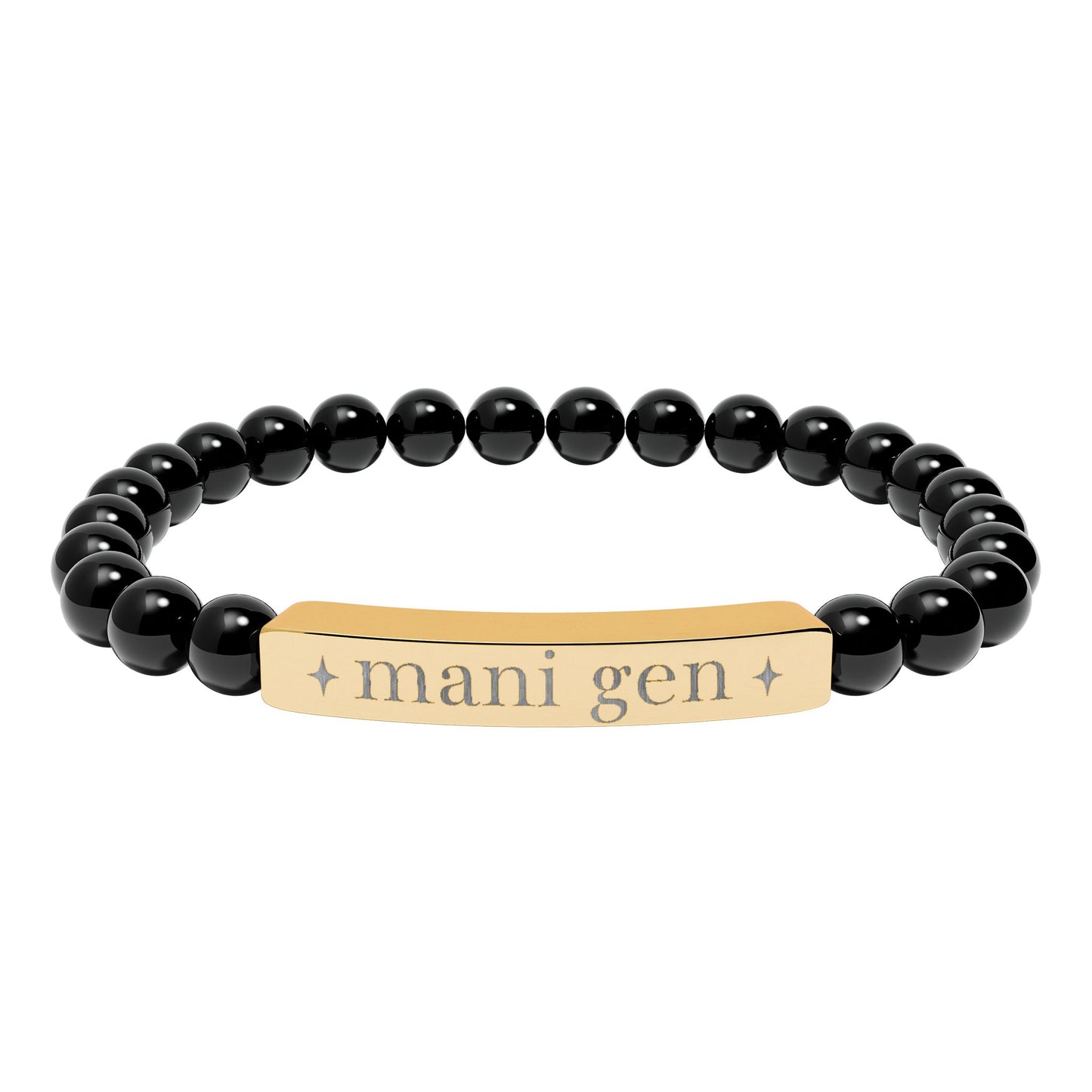 Manifesting Generator Bracelet | Human Design Jewelry | Engraved Bar Bead Bracelet | Natural Stone Stretch Bracelet | Spiritual Gifts