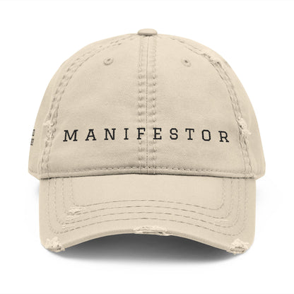 MANIFESTOR embroidered distressed hat | vintage baseball cap