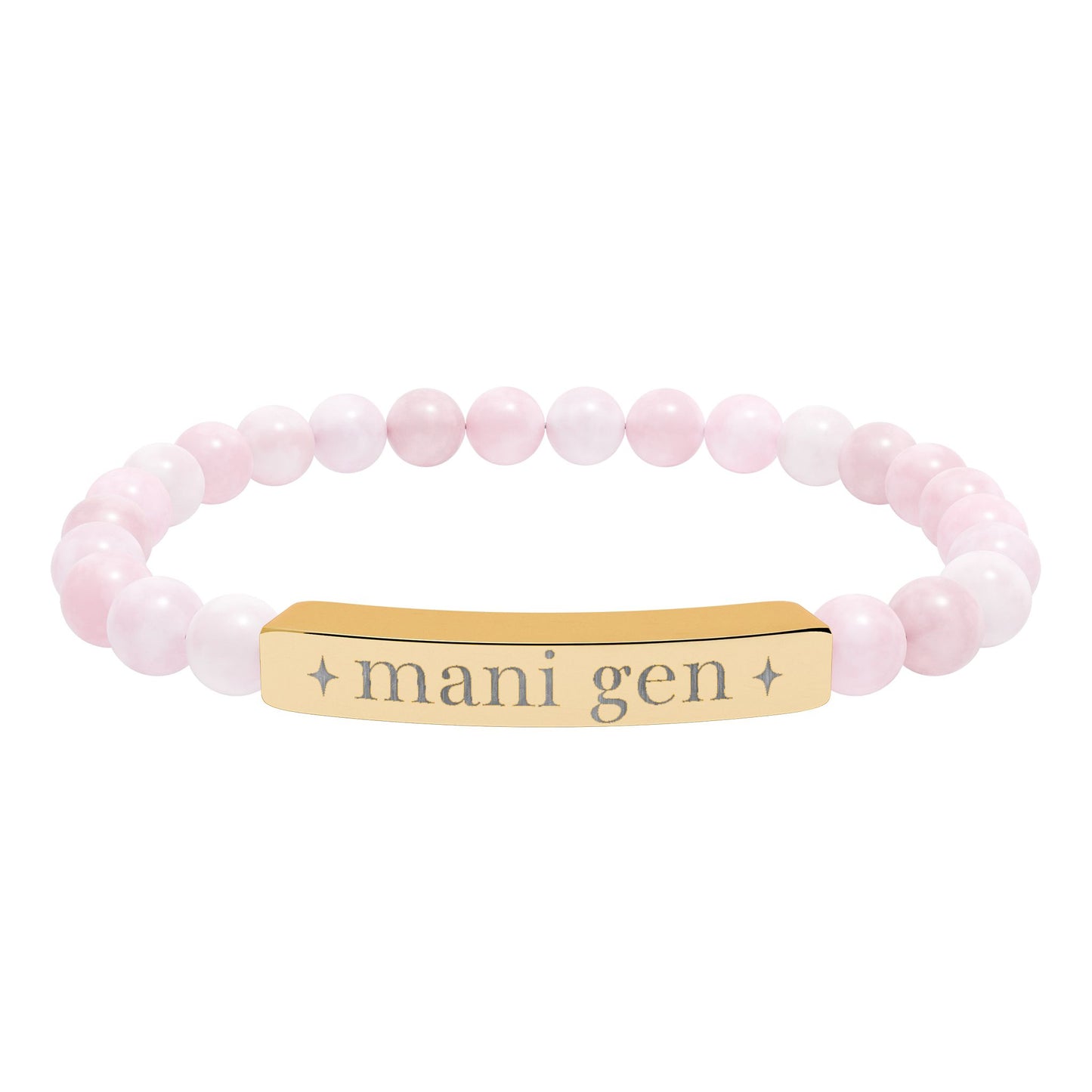 Manifesting Generator Bracelet | Human Design Jewelry | Engraved Bar Bead Bracelet | Natural Stone Stretch Bracelet | Spiritual Gifts