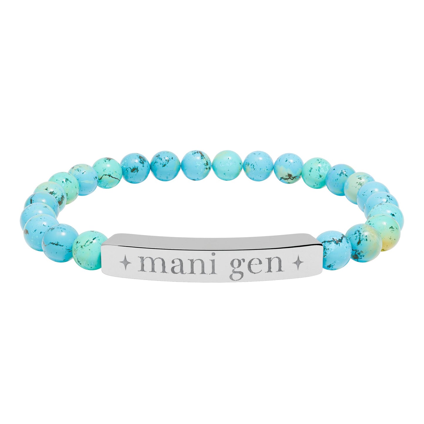 Manifesting Generator Bracelet | Human Design Jewelry | Engraved Bar Bead Bracelet | Natural Stone Stretch Bracelet | Spiritual Gifts