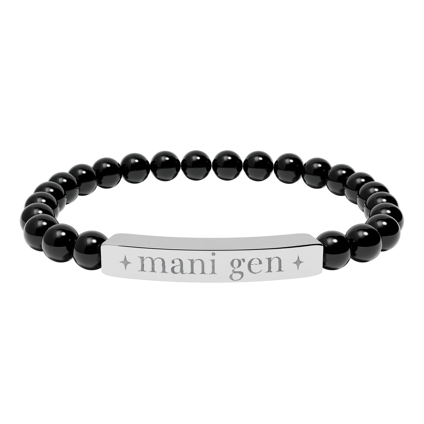 Manifesting Generator Bracelet | Human Design Jewelry | Engraved Bar Bead Bracelet | Natural Stone Stretch Bracelet | Spiritual Gifts