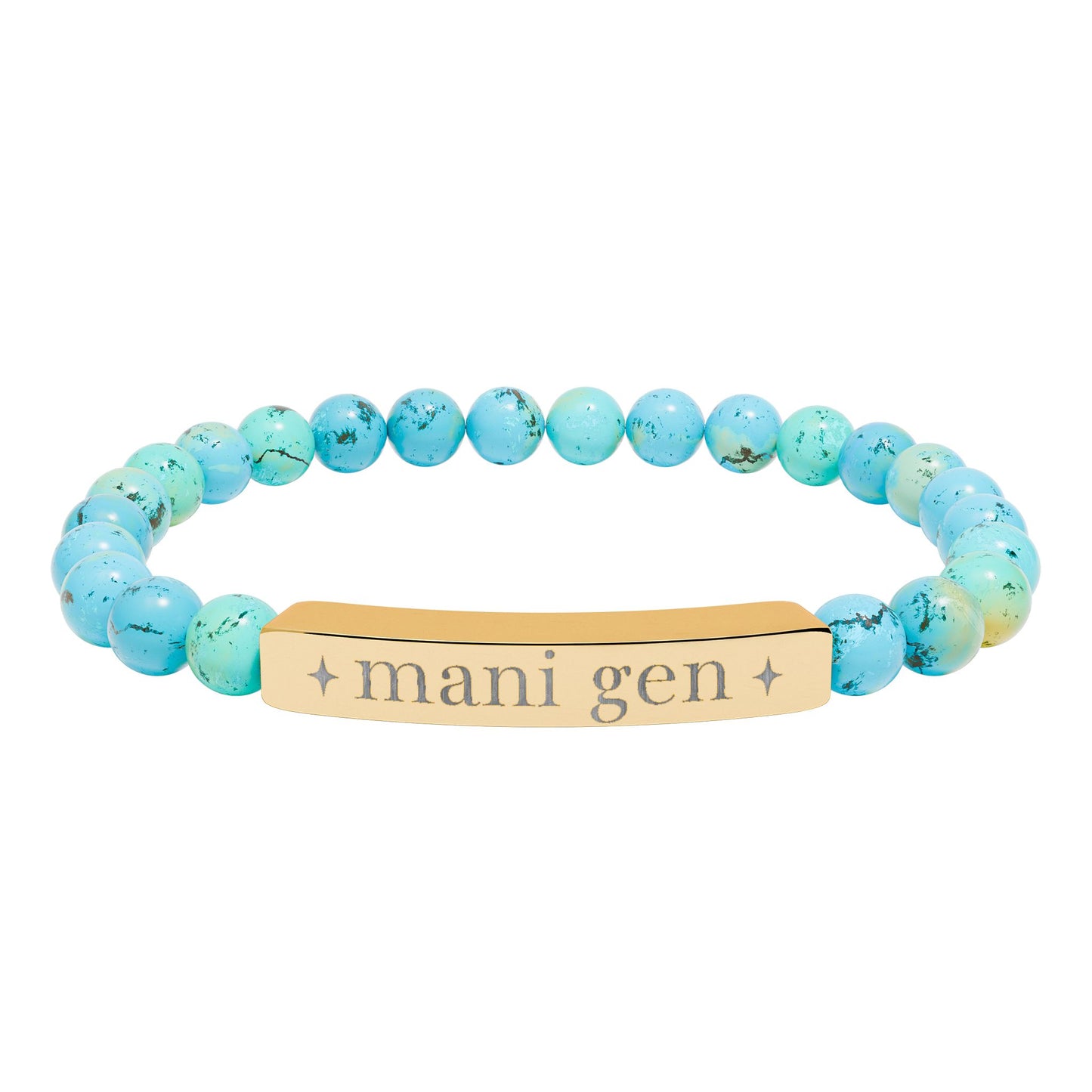 Manifesting Generator Bracelet | Human Design Jewelry | Engraved Bar Bead Bracelet | Natural Stone Stretch Bracelet | Spiritual Gifts