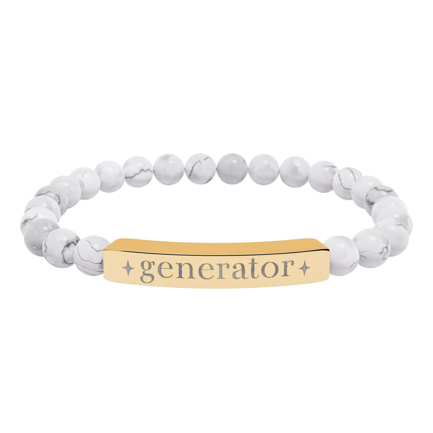 Generator Bracelet | Human Design Jewelry | Engraved Bar Bead Bracelet | Natural Stone Stretch Bracelet | Spiritual Gifts