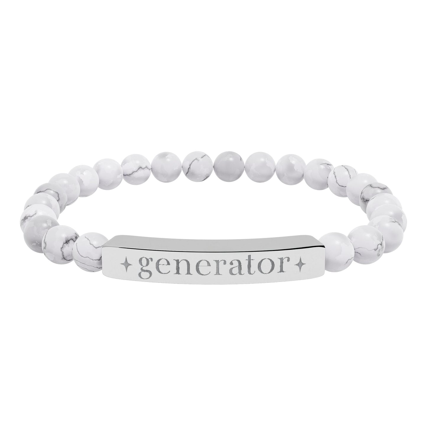 Generator Bracelet | Human Design Jewelry | Engraved Bar Bead Bracelet | Natural Stone Stretch Bracelet | Spiritual Gifts
