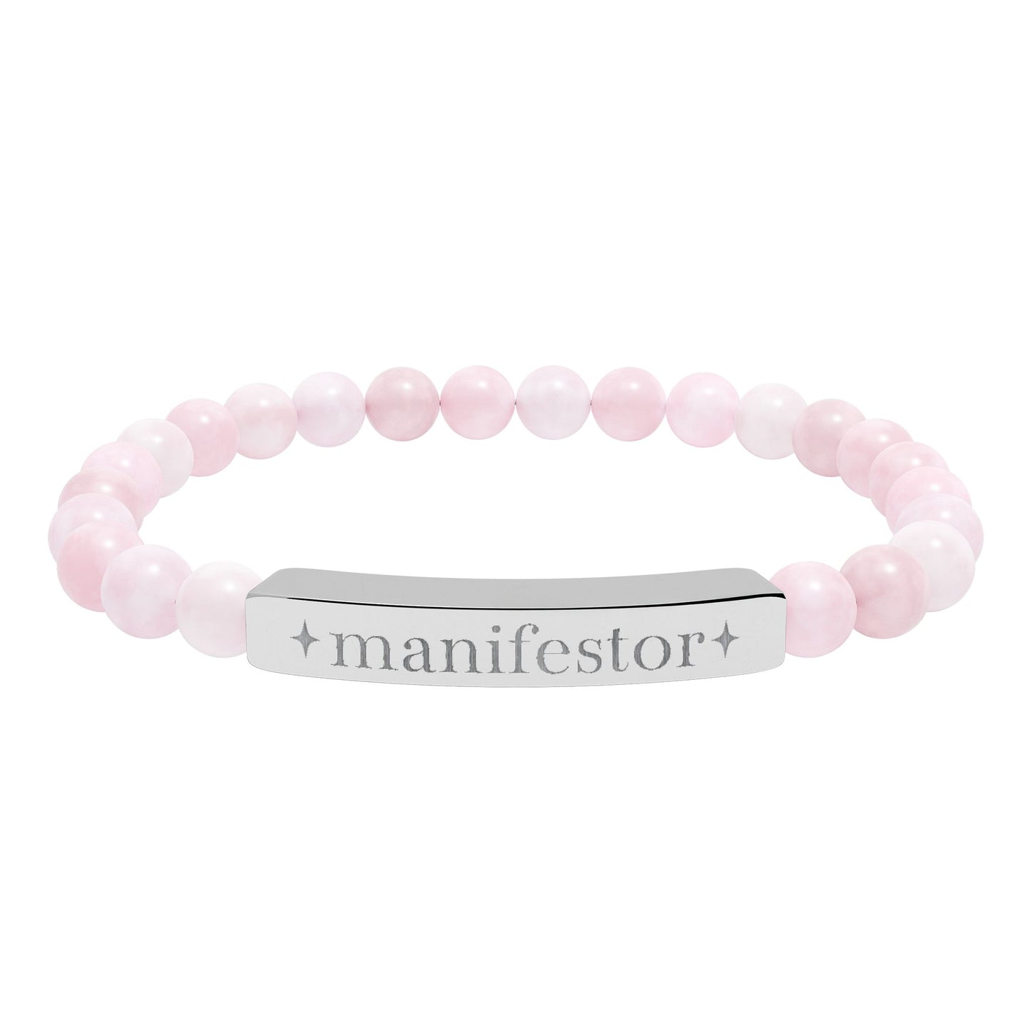 Manifestor Bracelet | Human Design Jewelry | Engraved Bar Bead Bracelet | Natural Stone Stretch Bracelet | Spiritual Gifts