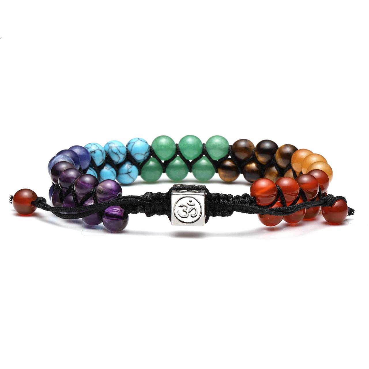 Top Plaza 7 Chakra Bracelets for Women Men Healing Crystals Bead Chakra Bracelet Yoga 6mm Stone Beads Bracelets Meditation Relax Anxiety Jewelry