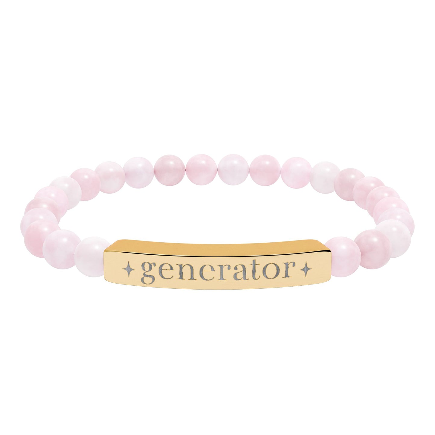 Generator Bracelet | Human Design Jewelry | Engraved Bar Bead Bracelet | Natural Stone Stretch Bracelet | Spiritual Gifts