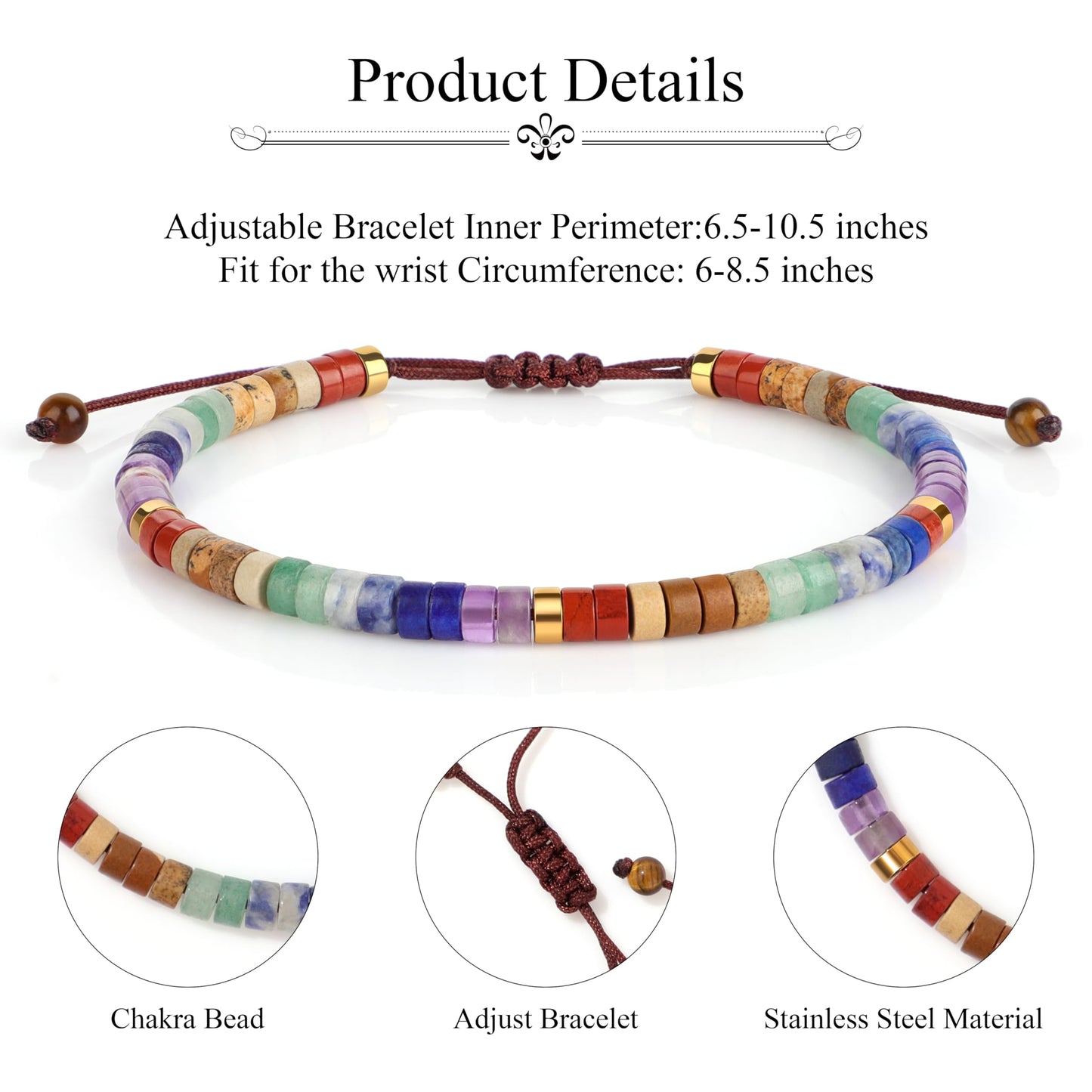 JoycuFF Chakra Bracelets for Women Crystals and Healing Stones Crystal Bracelet Healing Bracelet for Women Spiritual Bracelets for Woman Anxiety 7 Chakras Healing Crystals Meditation Relax Anxiety