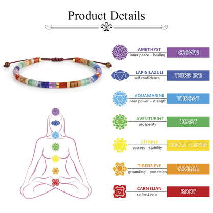 JoycuFF Chakra Bracelets for Women Crystals and Healing Stones Crystal Bracelet Healing Bracelet for Women Spiritual Bracelets for Woman Anxiety 7 Chakras Healing Crystals Meditation Relax Anxiety