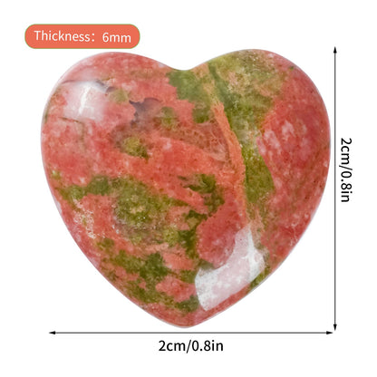 Marrywindix 15 Chakras Stones 0.8 Inch Healing Crystal Natural Heart Love Carved Palm Worry Stone Set Bulk Polished Thumb Gemstones Chakra Reiki Balancing