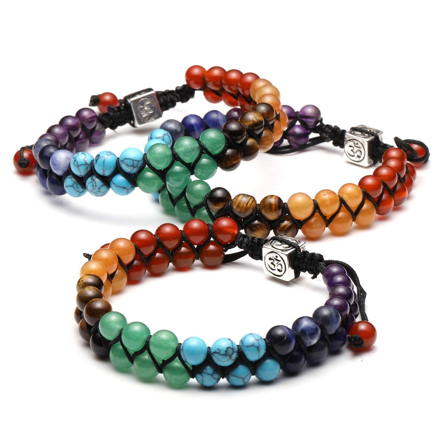 Top Plaza 7 Chakra Bracelets for Women Men Healing Crystals Bead Chakra Bracelet Yoga 6mm Stone Beads Bracelets Meditation Relax Anxiety Jewelry