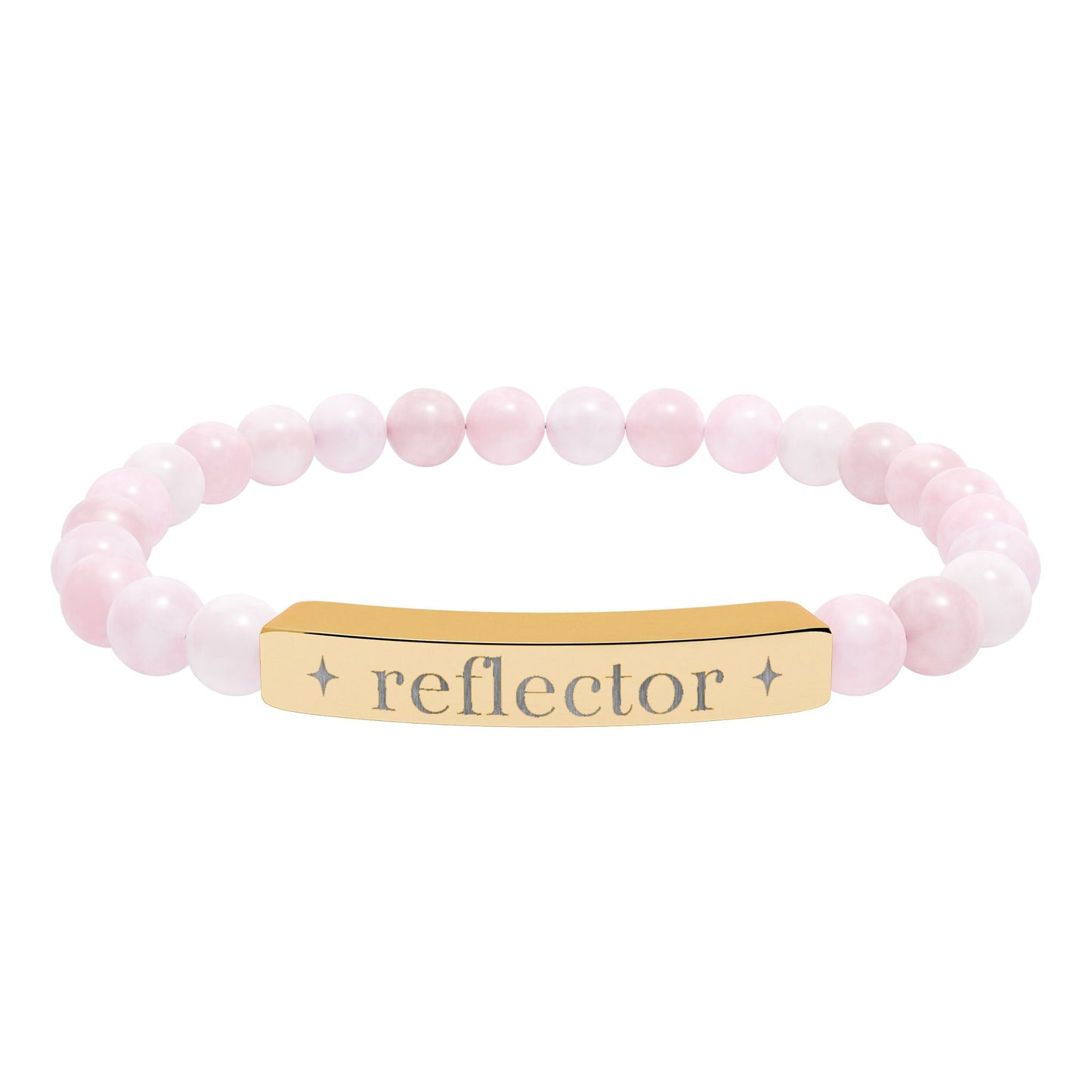 Reflector Bracelet | Human Design Jewelry | Engraved Bar Bead Bracelet | Natural Stone Stretch Bracelet | Spiritual Gifts