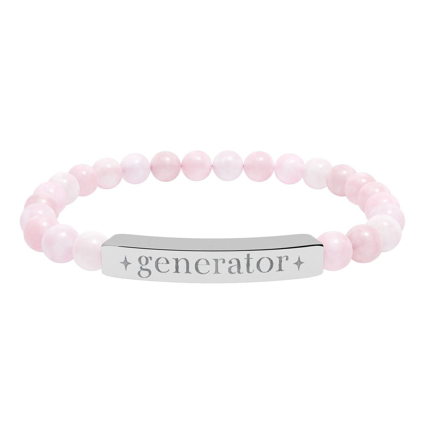 Generator Bracelet | Human Design Jewelry | Engraved Bar Bead Bracelet | Natural Stone Stretch Bracelet | Spiritual Gifts