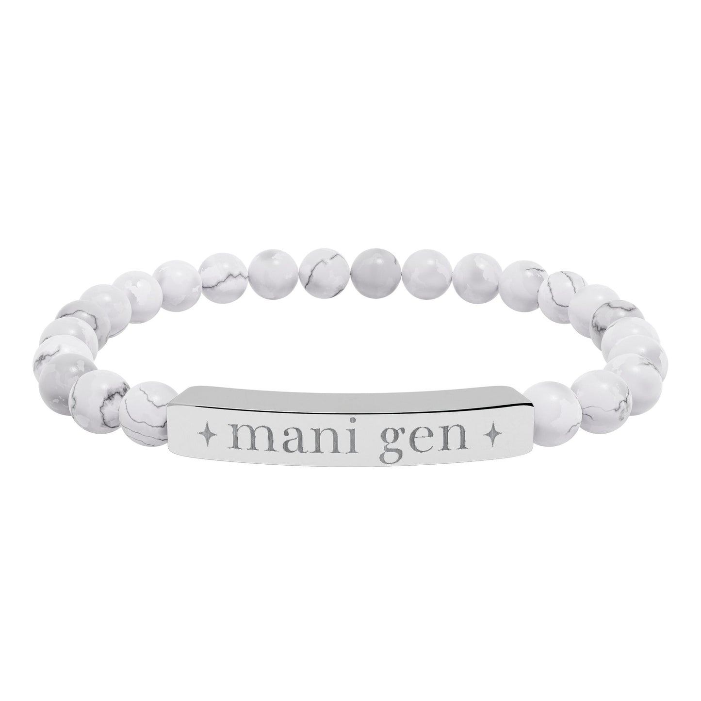 Manifesting Generator Bracelet | Human Design Jewelry | Engraved Bar Bead Bracelet | Natural Stone Stretch Bracelet | Spiritual Gifts