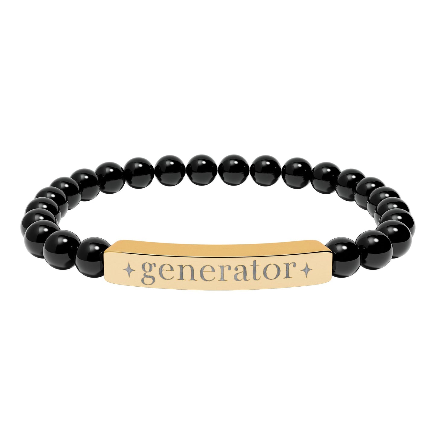 Generator Bracelet | Human Design Jewelry | Engraved Bar Bead Bracelet | Natural Stone Stretch Bracelet | Spiritual Gifts