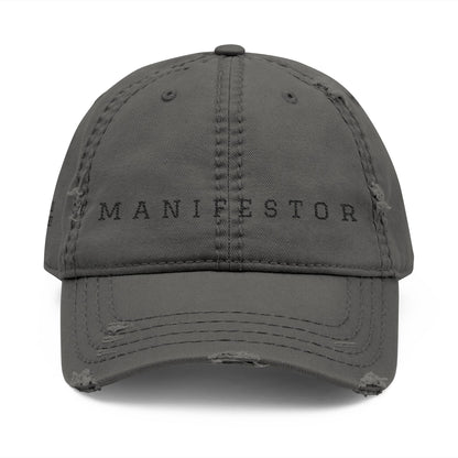 MANIFESTOR embroidered distressed hat | vintage baseball cap